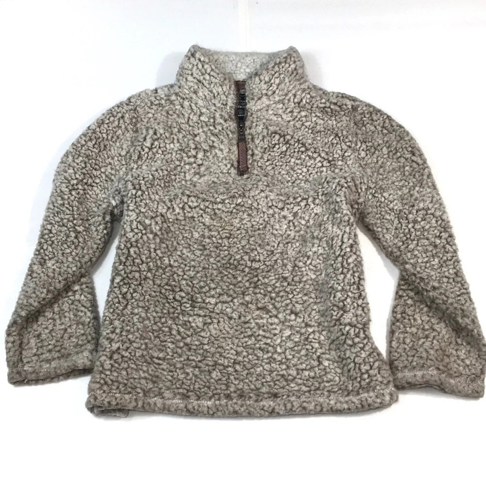 Girls True Grit Trendy Sherpa Half ZIP Sweatshirt M